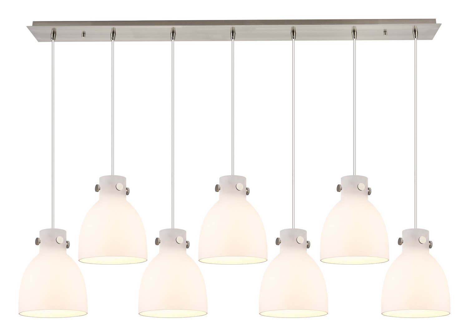 Seven Light Linear Pendant by Innovations - Downtown Urban Collection, Brushed Satin Nickel Finish - 127-410-1PS-SN-G412-8WH