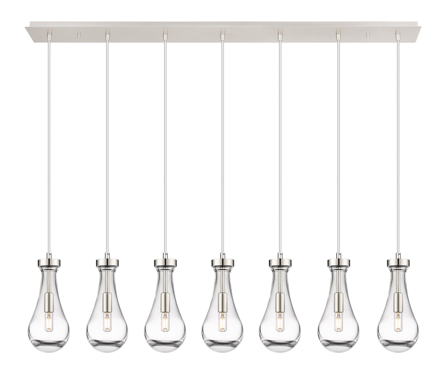 Seven Light Linear Pendant by Innovations - Downtown Urban Collection, Polished Nickel Finish - 127-451-1P-PN-G451-5CL