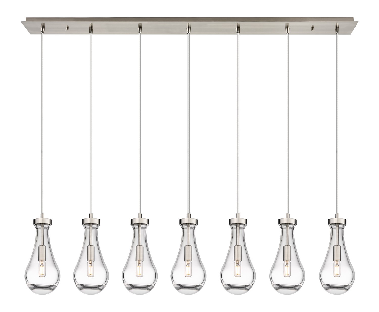 Seven Light Linear Pendant by Innovations - Downtown Urban Collection, Brushed Satin Nickel Finish - 127-451-1P-SN-G451-5CL