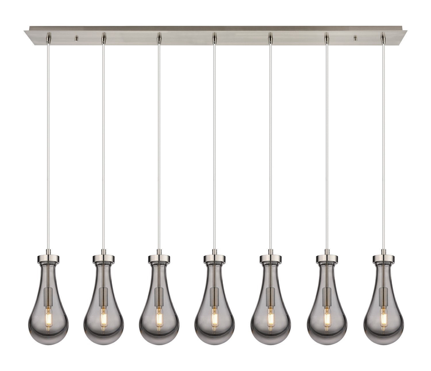 Seven Light Linear Pendant by Innovations - Downtown Urban Collection, Brushed Satin Nickel Finish - 127-451-1P-SN-G451-5SM