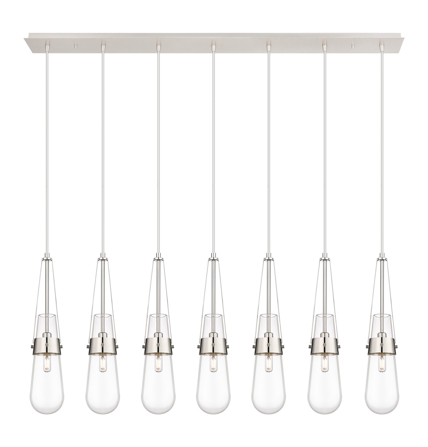 Seven Light Linear Pendant by Innovations - Downtown Urban Collection, Polished Nickel Finish - 127-452-1P-PN-G452-4CL