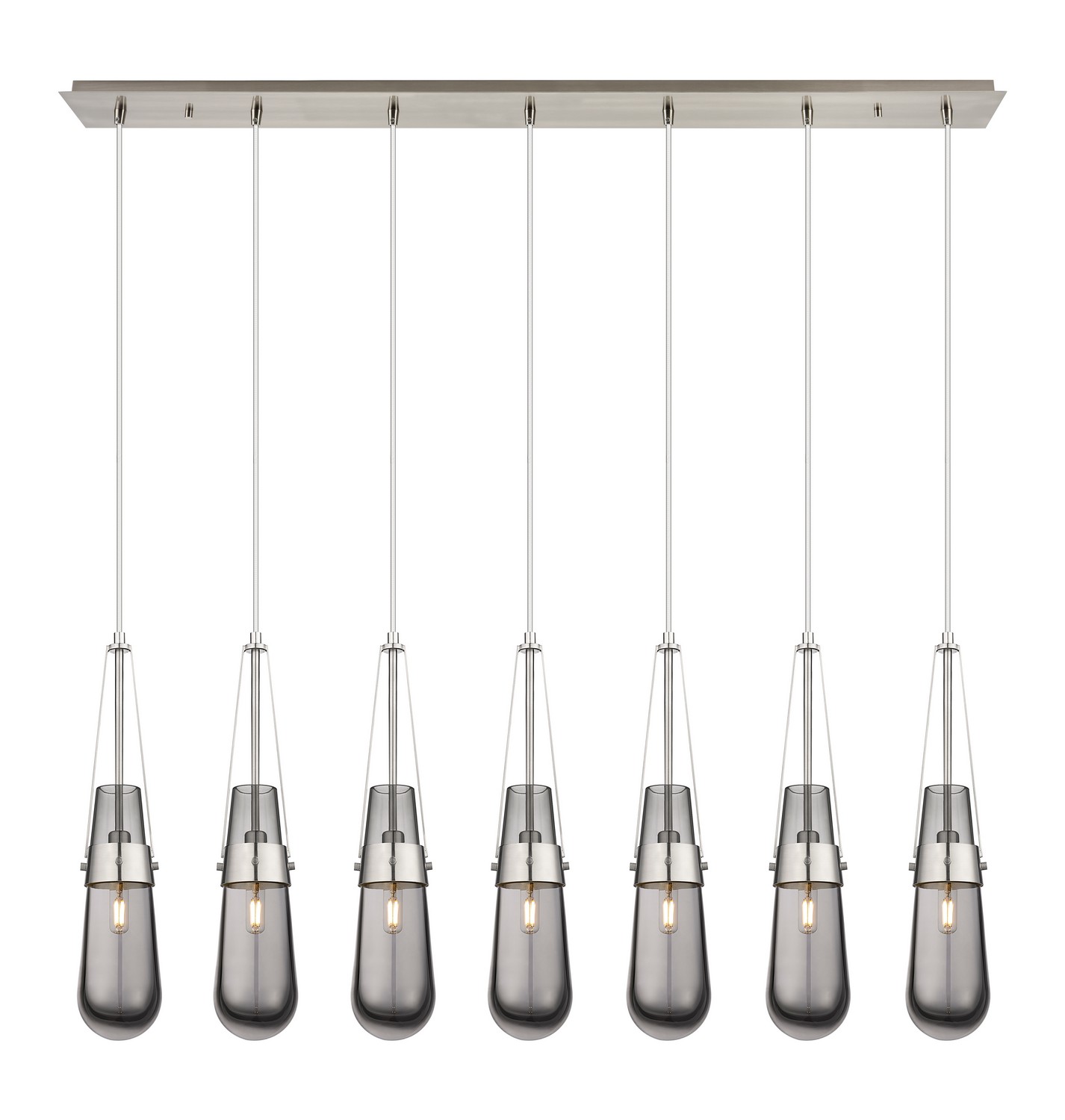 Seven Light Linear Pendant by Innovations - Downtown Urban Collection, Brushed Satin Nickel Finish - 127-452-1P-SN-G452-4SM