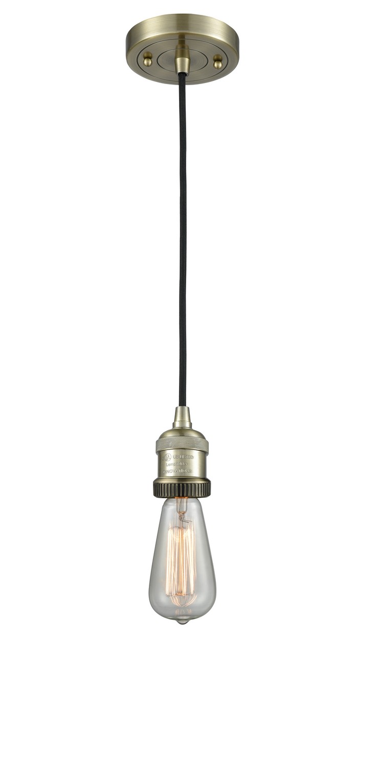 One Light Mini Pendant by Innovations - Franklin Restoration Collection, Antique Brass Finish - 201C-AB
