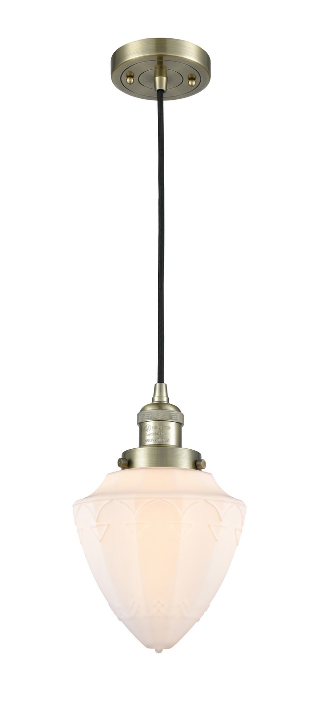 One Light Mini Pendant by Innovations - Franklin Restoration Collection, Antique Brass Finish - 201C-AB-G661-7