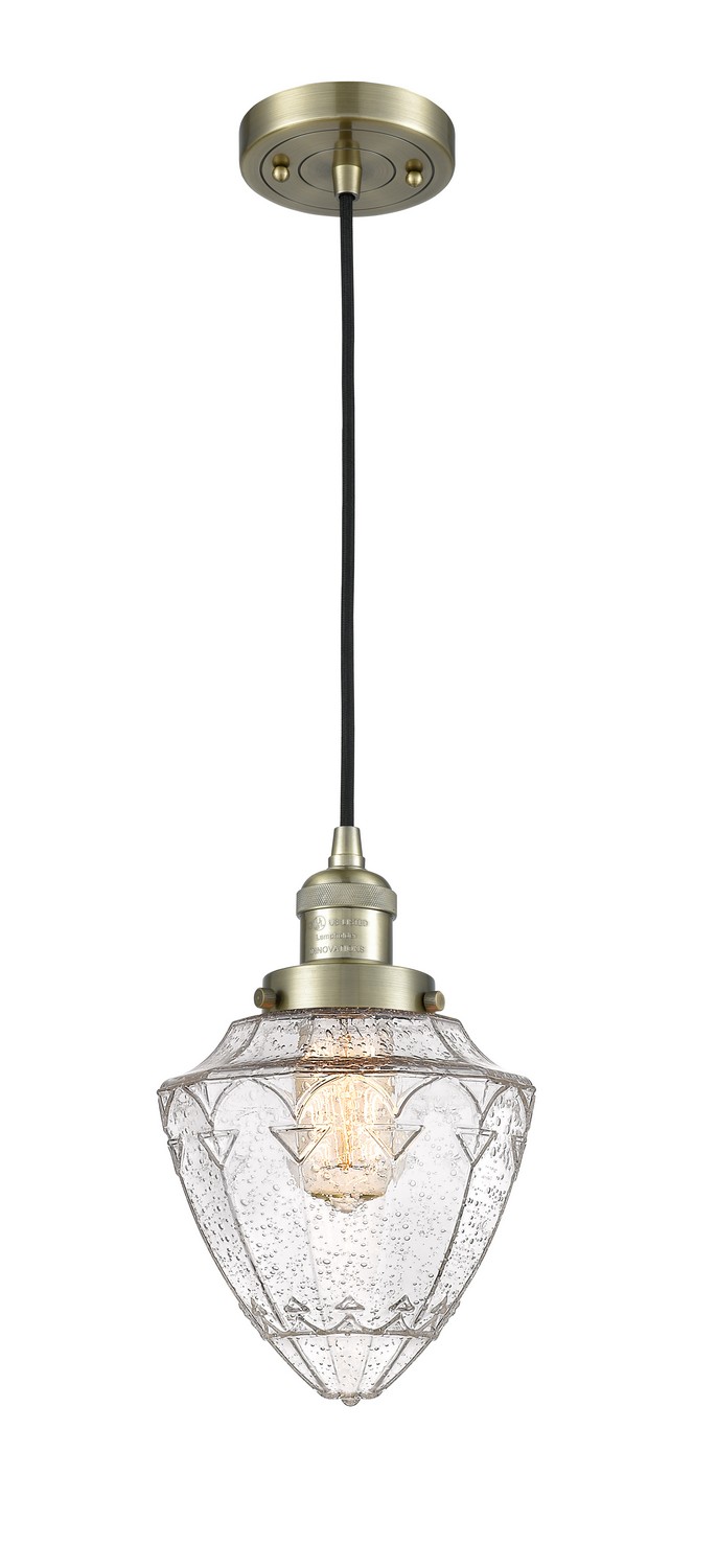 One Light Mini Pendant by Innovations - Franklin Restoration Collection, Antique Brass Finish - 201C-AB-G664-7
