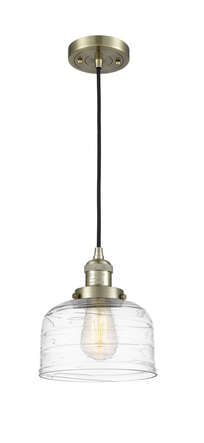 One Light Mini Pendant by Innovations - Franklin Restoration Collection, Antique Brass Finish - 201C-AB-G713