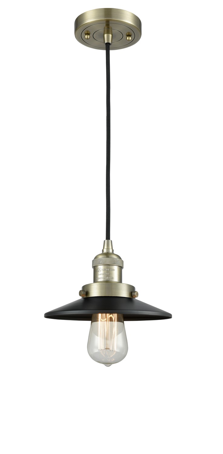 LED Mini Pendant by Innovations - Franklin Restoration Collection, Antique Brass Finish - 201C-AB-M6-LED