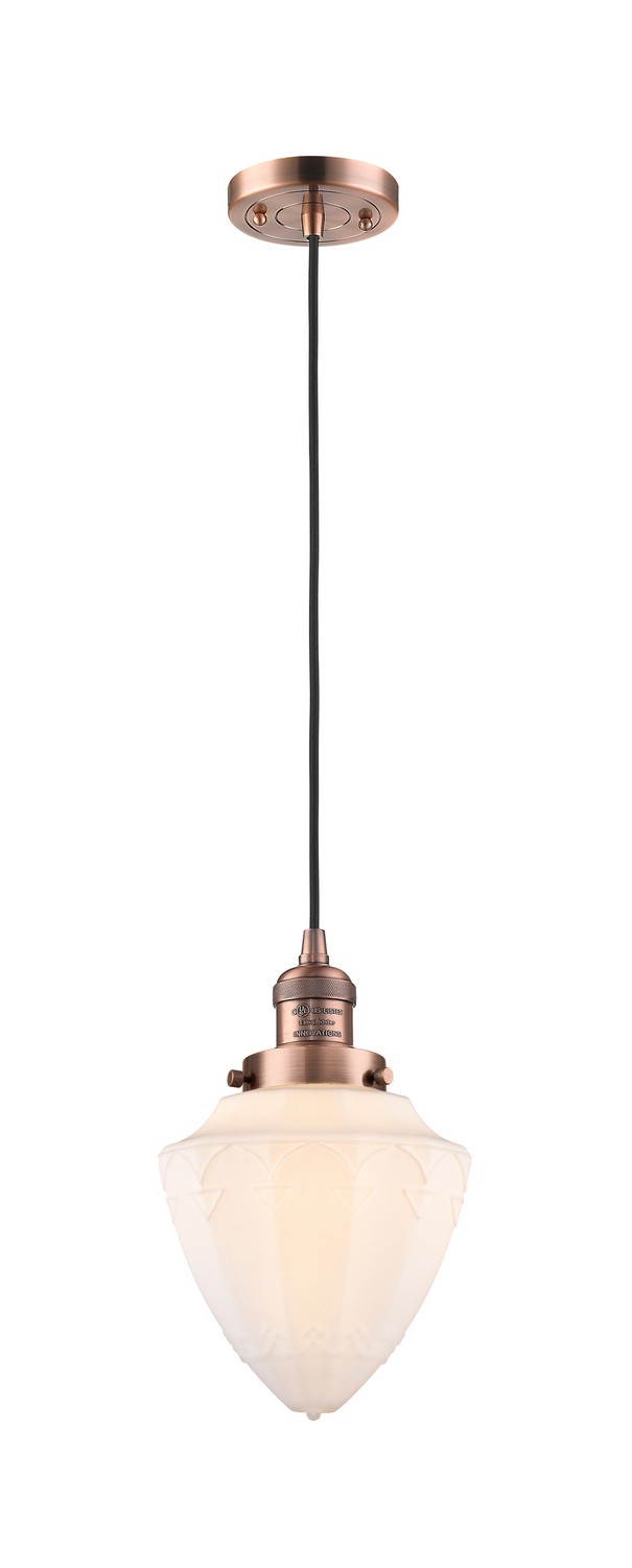 One Light Mini Pendant by Innovations - Franklin Restoration Collection, Antique Copper Finish - 201C-AC-G661-7