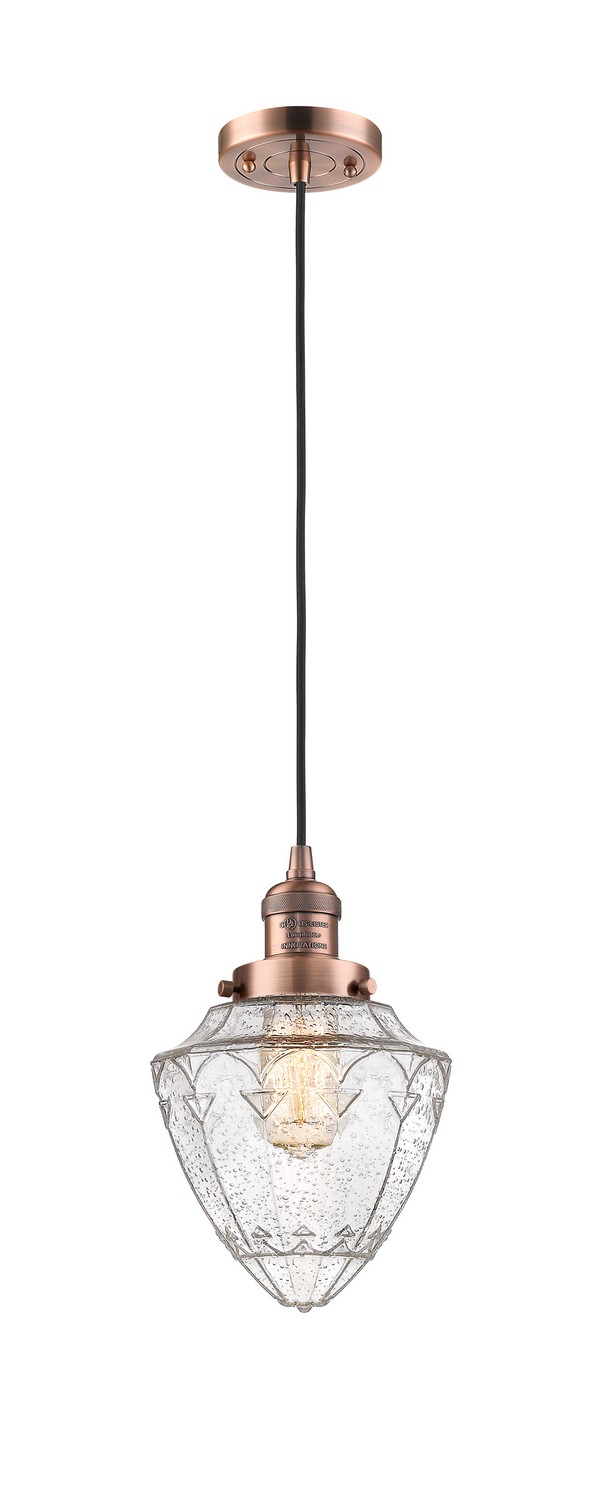 One Light Mini Pendant by Innovations - Franklin Restoration Collection, Antique Copper Finish - 201C-AC-G664-7