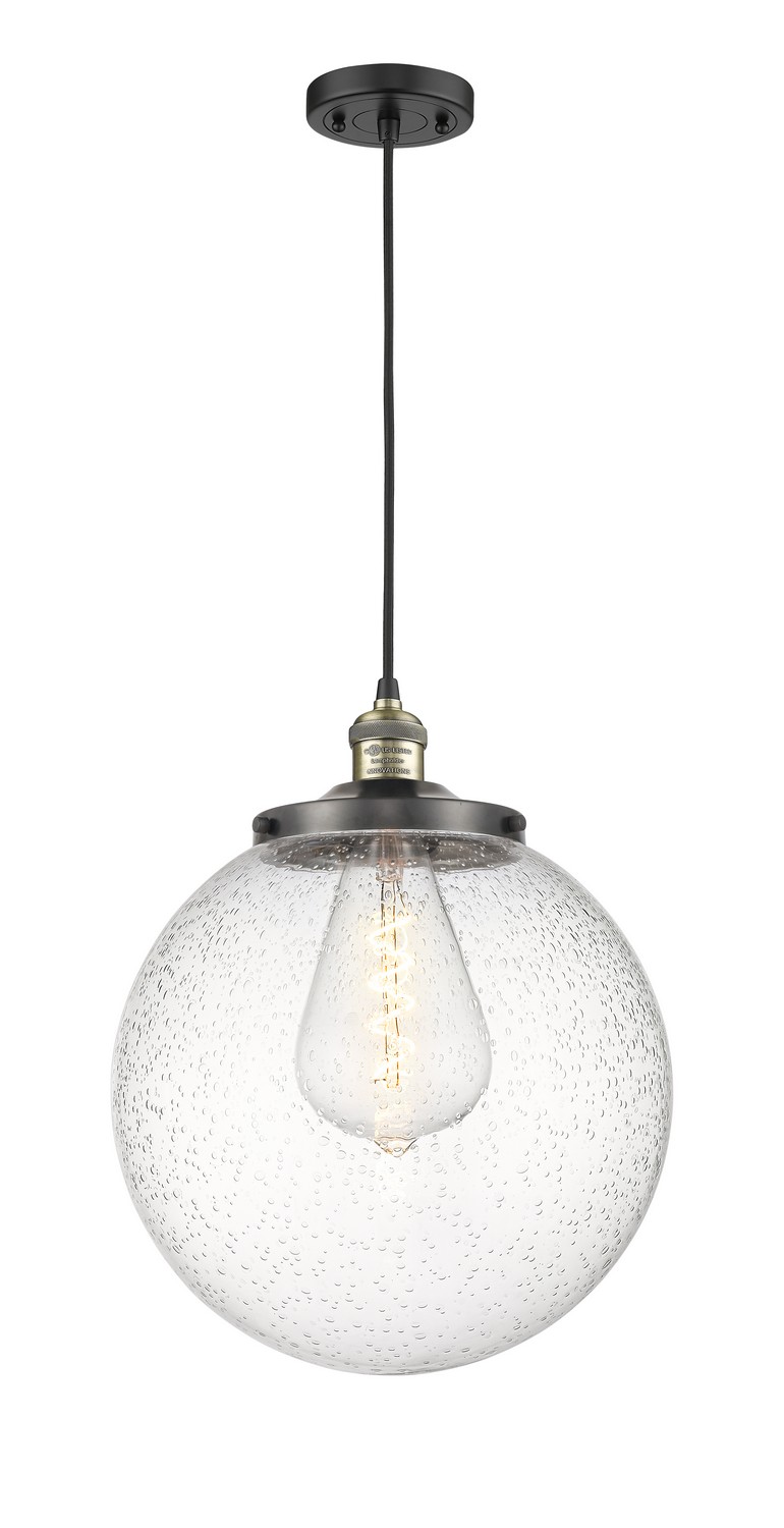 One Light Mini Pendant by Innovations - Franklin Restoration Collection, Black Antique Brass Finish - 201C-BAB-G204-14
