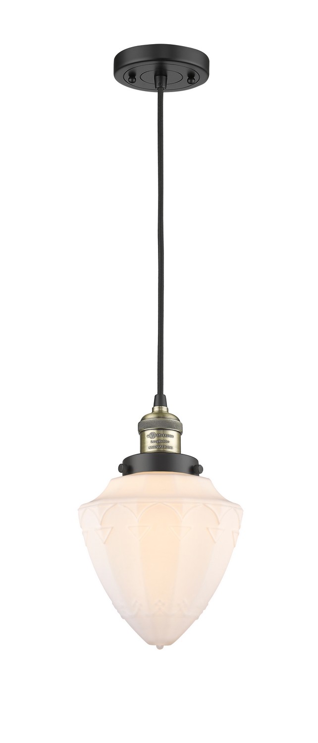 LED Mini Pendant by Innovations - Franklin Restoration Collection, Black Antique Brass Finish - 201C-BAB-G661-7-LED