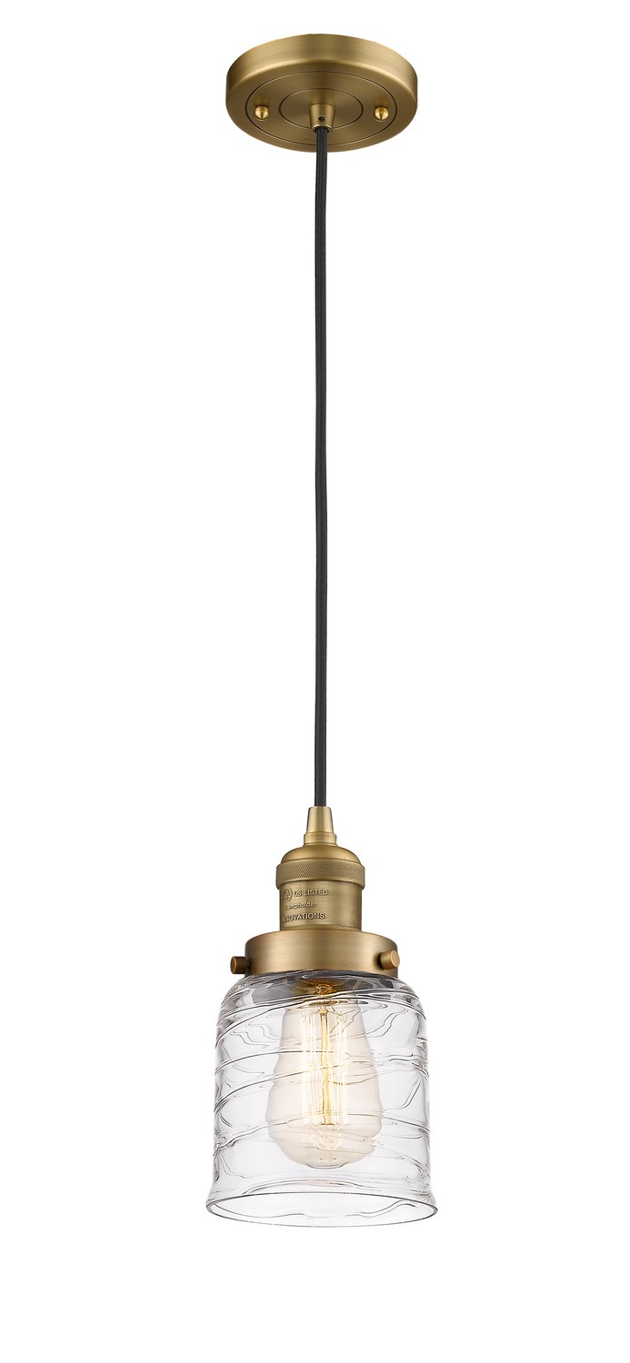 One Light Mini Pendant by Innovations - Franklin Restoration Collection, Brushed Brass Finish - 201C-BB-G513