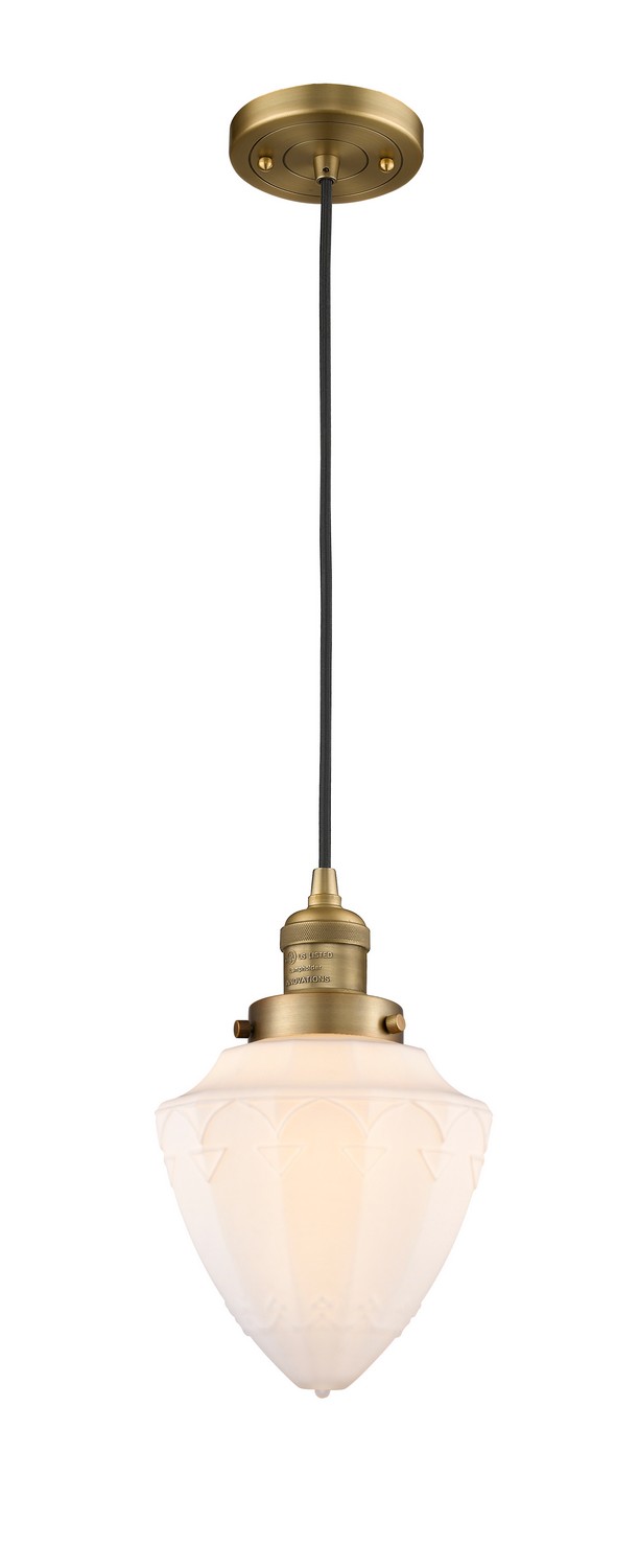 LED Mini Pendant by Innovations - Franklin Restoration Collection, Brushed Brass Finish - 201C-BB-G661-7-LED