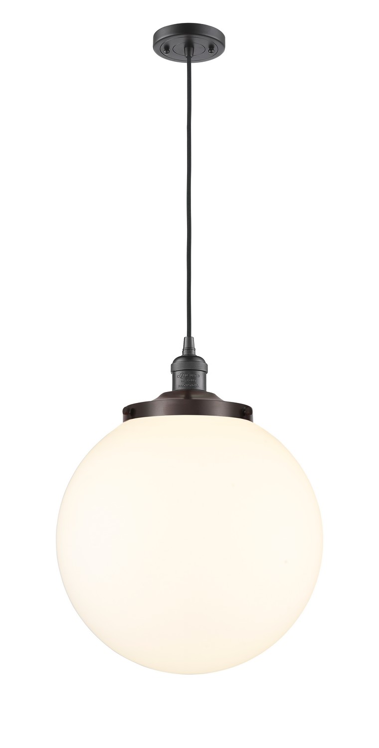 One Light Mini Pendant by Innovations - Franklin Restoration Collection, Oil Rubbed Bronze Finish - 201C-OB-G201-14