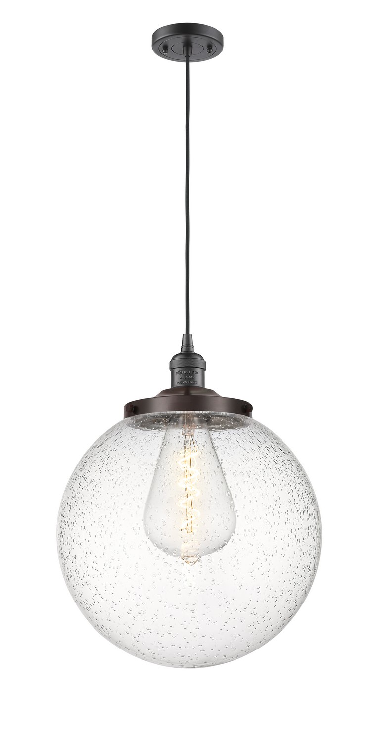 One Light Mini Pendant by Innovations - Franklin Restoration Collection, Oil Rubbed Bronze Finish - 201C-OB-G204-14