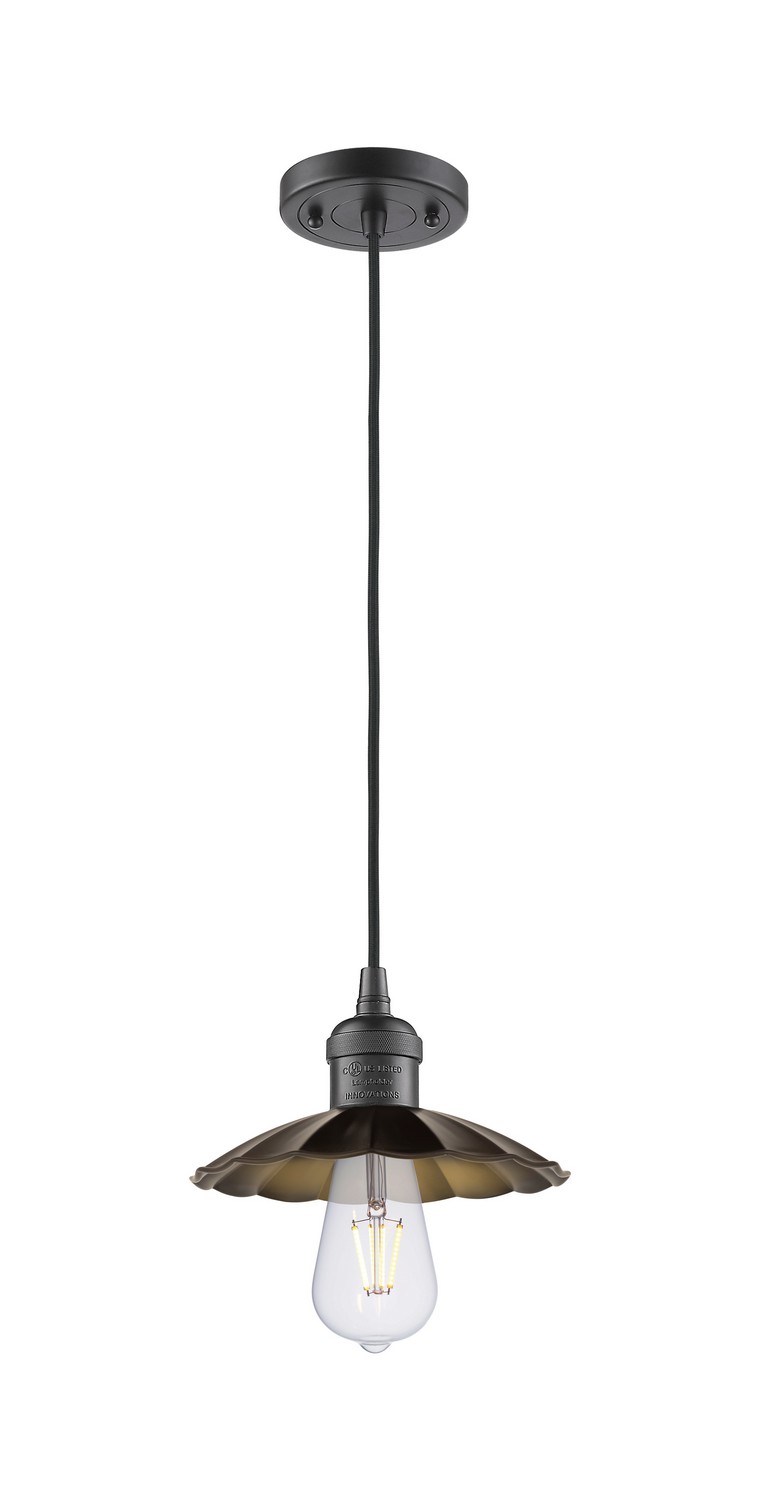 One Light Mini Pendant by Innovations - Franklin Restoration Collection, Oil Rubbed Bronze Finish - 201C-OB-M17-OB