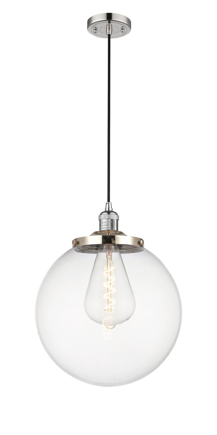 One Light Mini Pendant by Innovations - Franklin Restoration Collection, Polished Nickel Finish - 201C-PN-G202-14