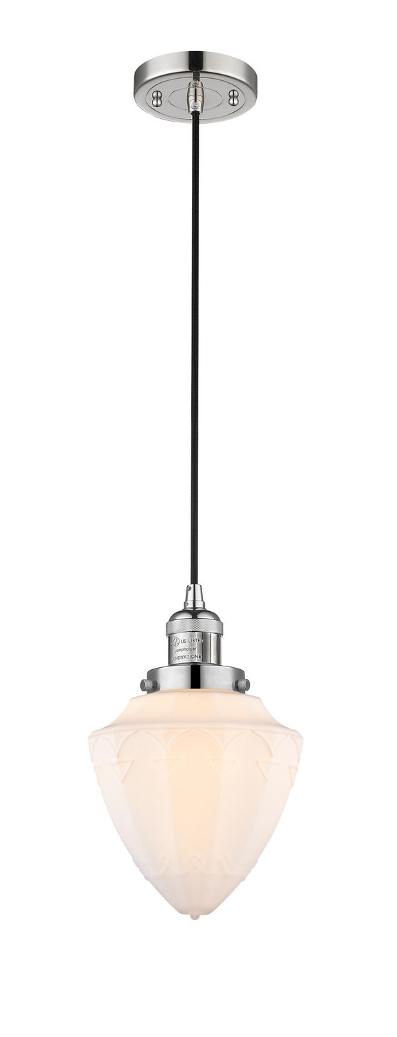 One Light Mini Pendant by Innovations - Franklin Restoration Collection, Polished Nickel Finish - 201C-PN-G661-7