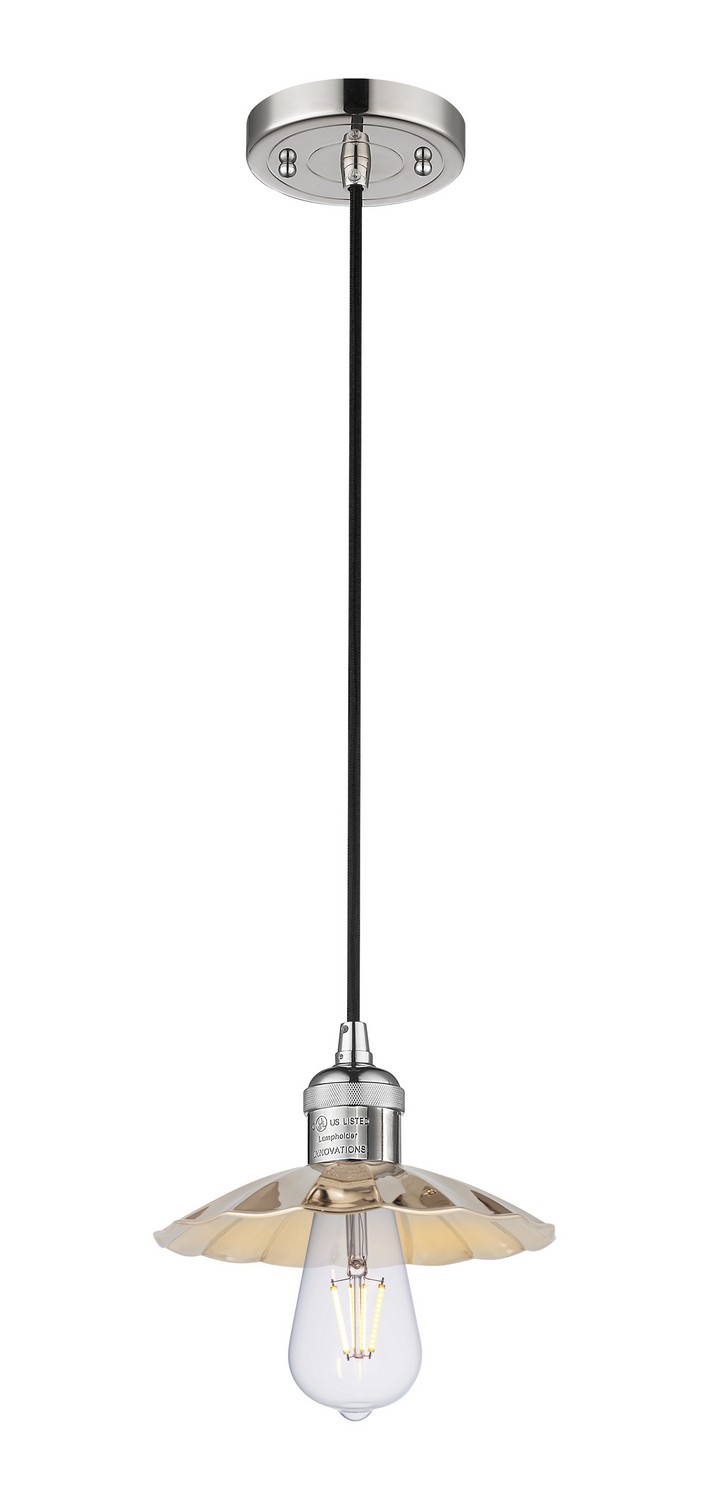 One Light Mini Pendant by Innovations - Franklin Restoration Collection, Polished Nickel Finish - 201C-PN-M17-PN