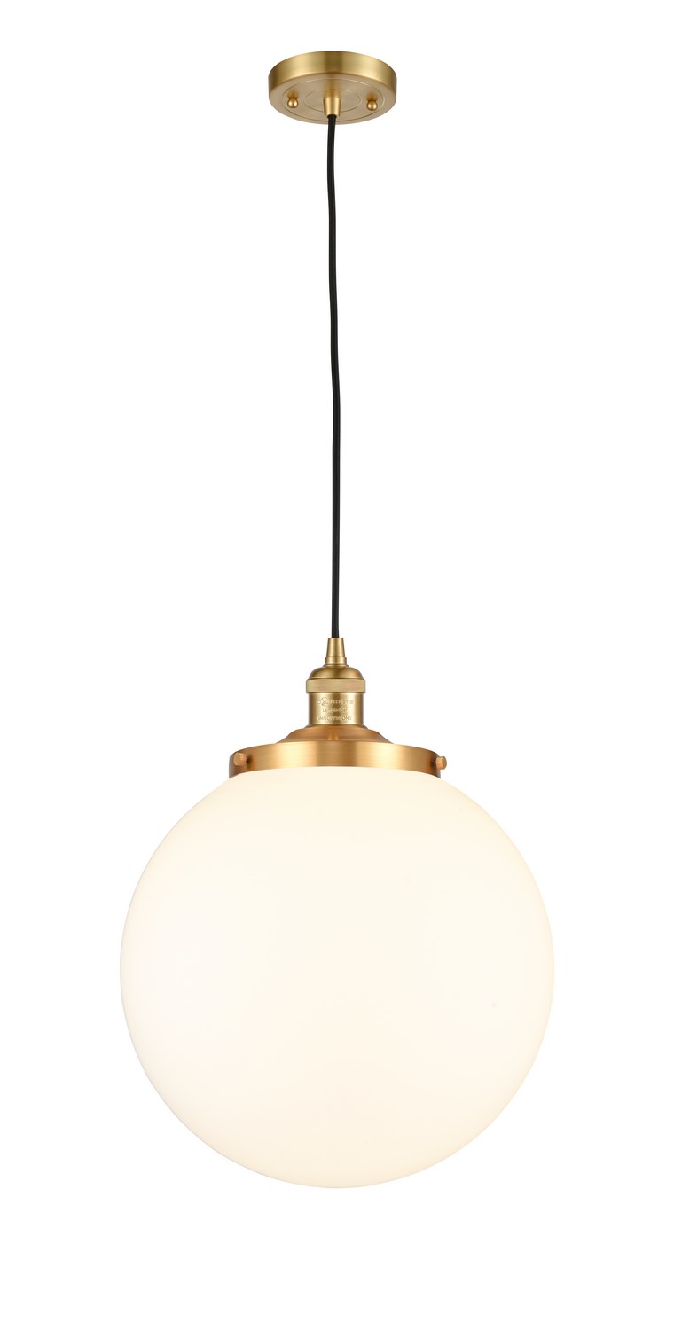 One Light Mini Pendant by Innovations - Franklin Restoration Collection, Satin Gold Finish - 201C-SG-G201-14