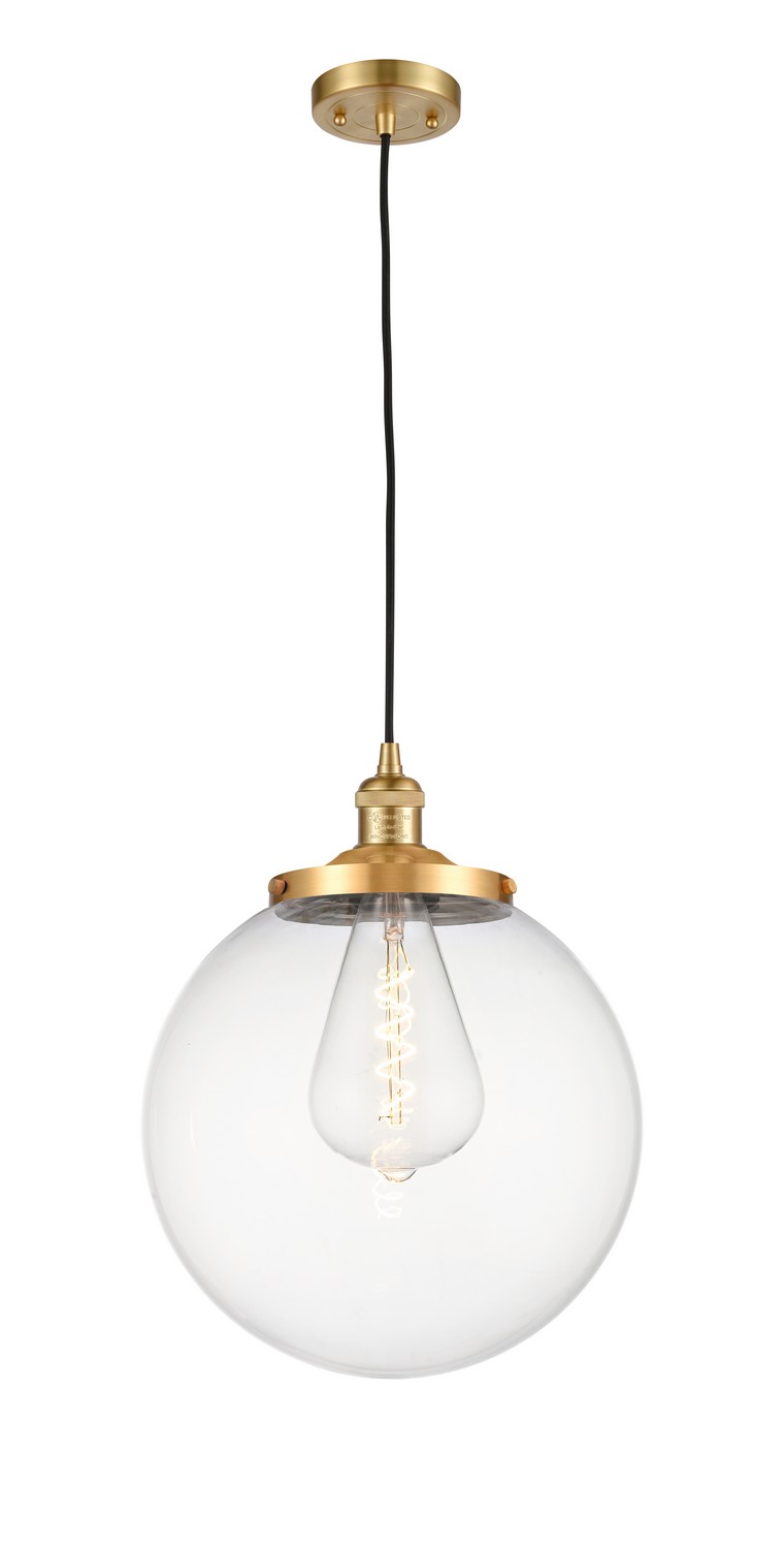 One Light Mini Pendant by Innovations - Franklin Restoration Collection, Satin Gold Finish - 201C-SG-G202-14