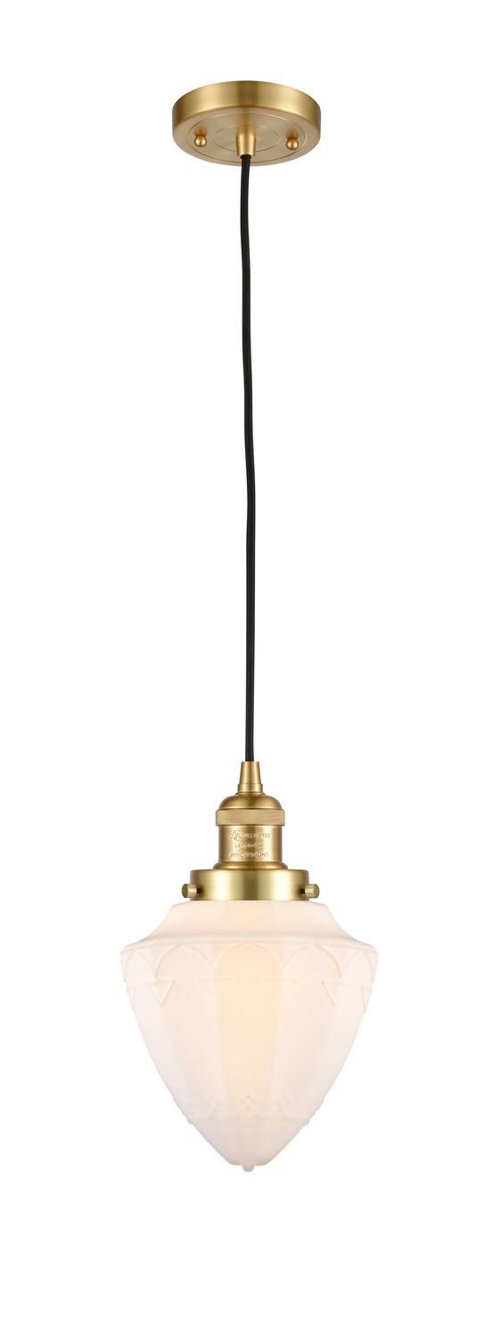 LED Mini Pendant by Innovations - Franklin Restoration Collection, Satin Gold Finish - 201C-SG-G661-7-LED