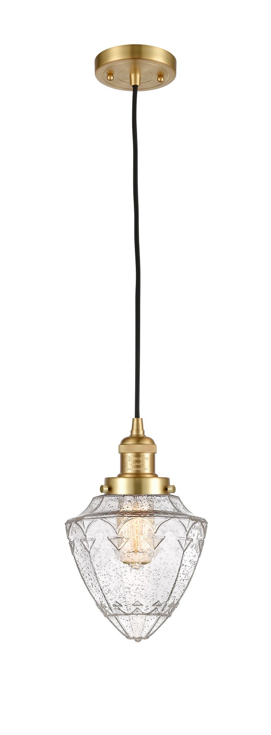 One Light Mini Pendant by Innovations - Franklin Restoration Collection, Satin Gold Finish - 201C-SG-G664-7