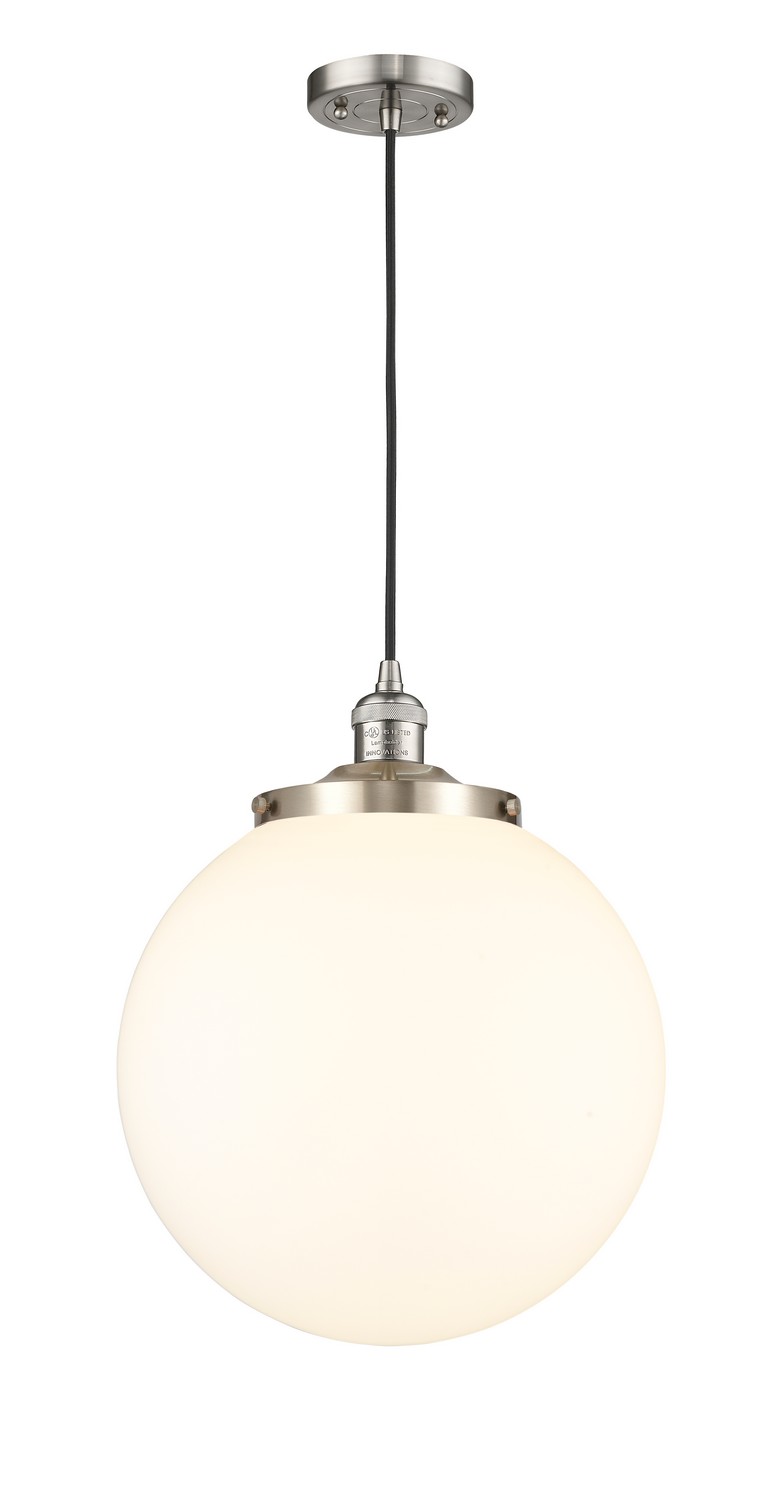 One Light Mini Pendant by Innovations - Franklin Restoration Collection, Brushed Satin Nickel Finish - 201C-SN-G201-14