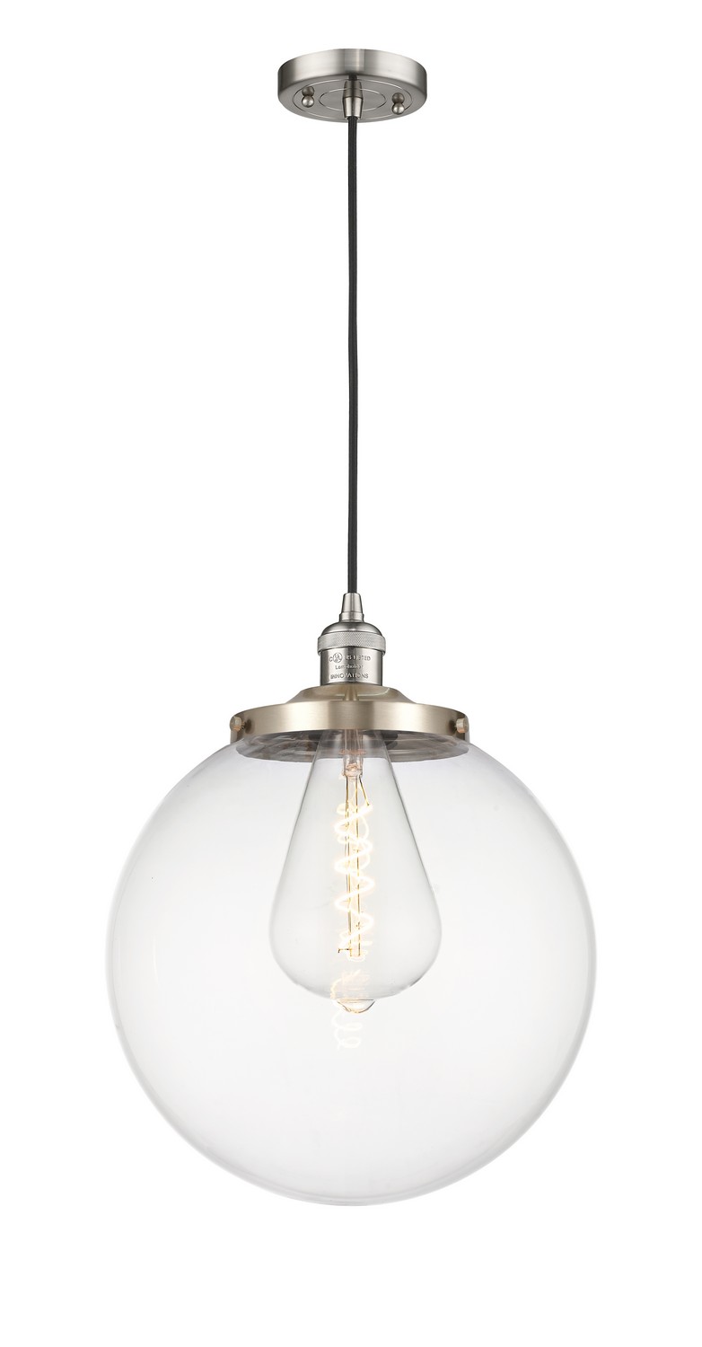 One Light Mini Pendant by Innovations - Franklin Restoration Collection, Brushed Satin Nickel Finish - 201C-SN-G202-14