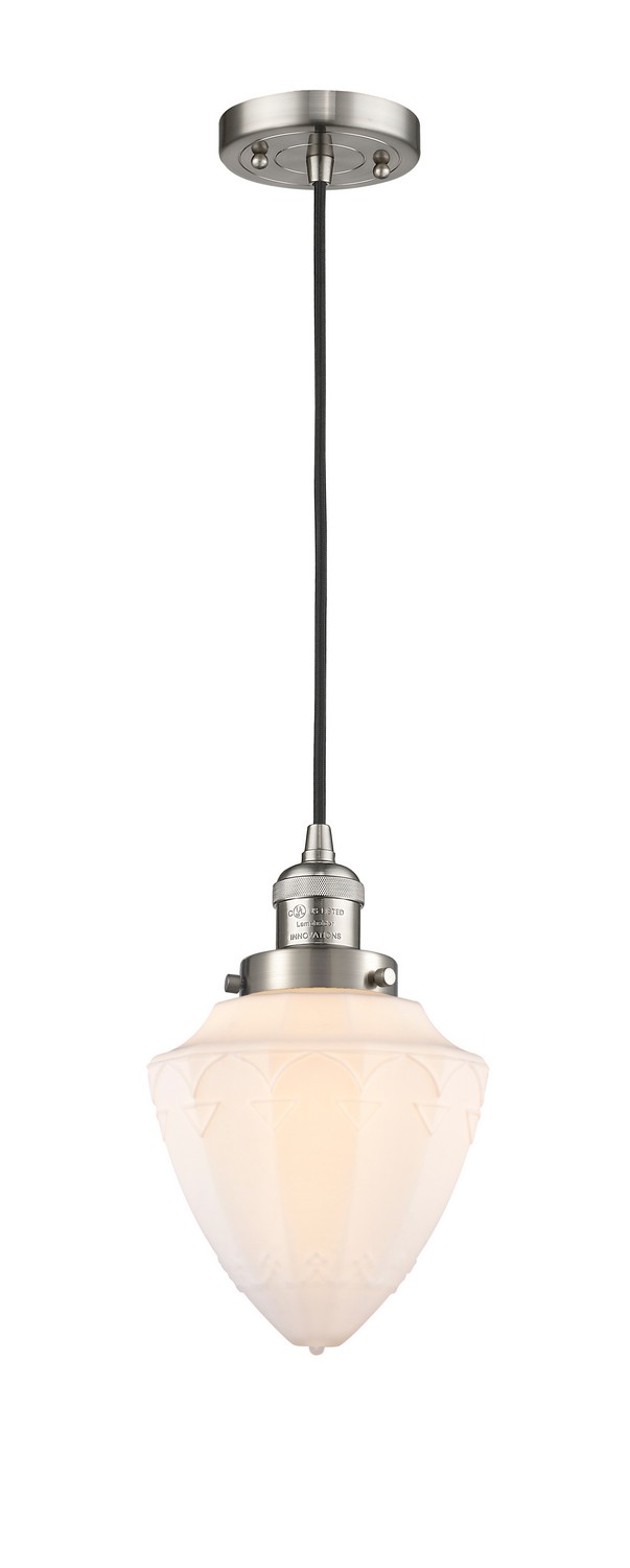 LED Mini Pendant by Innovations - Franklin Restoration Collection, Brushed Satin Nickel Finish - 201C-SN-G661-7-LED