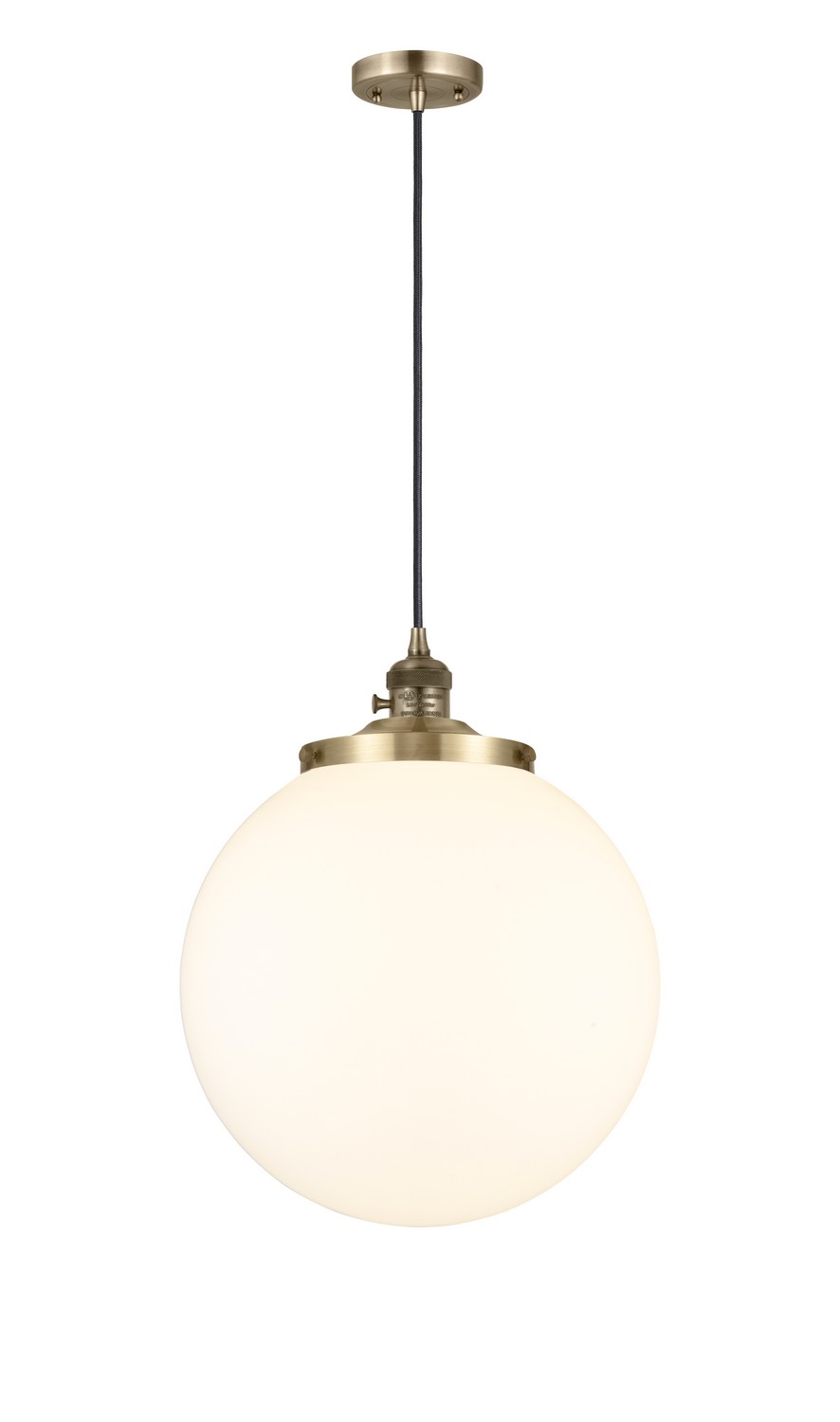 One Light Mini Pendant by Innovations - Franklin Restoration Collection, Antique Brass Finish - 201CSW-AB-G201-14
