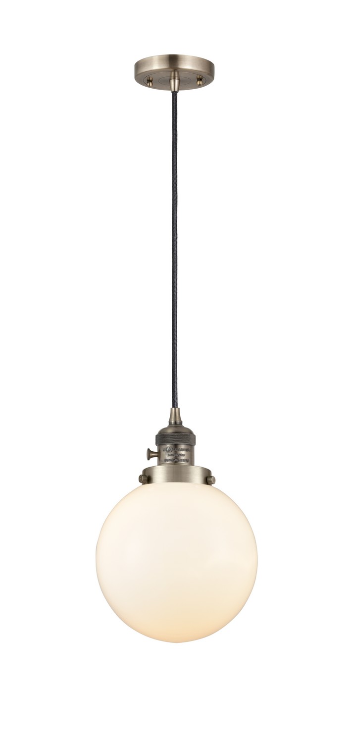 LED Mini Pendant by Innovations - Franklin Restoration Collection, Antique Brass Finish - 201CSW-AB-G201-8-LED