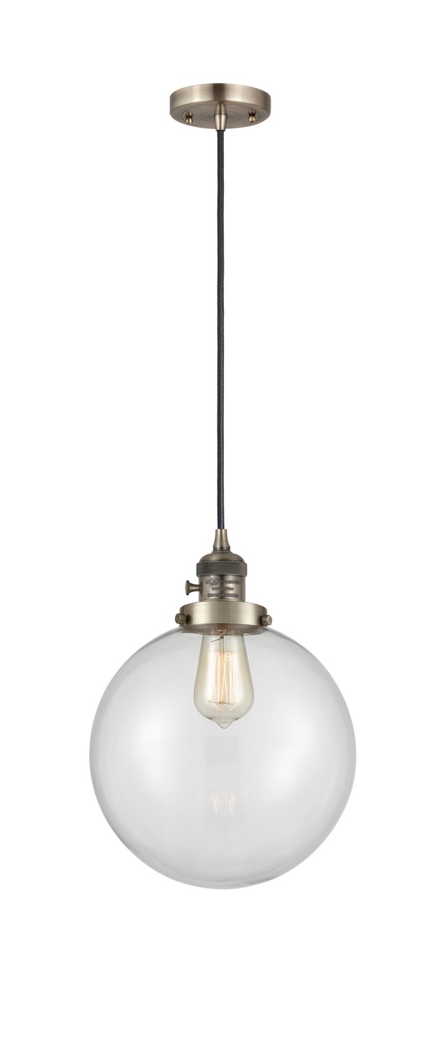 LED Mini Pendant by Innovations - Franklin Restoration Collection, Antique Brass Finish - 201CSW-AB-G202-10-LED