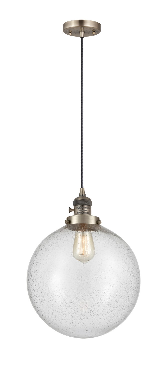LED Mini Pendant by Innovations - Franklin Restoration Collection, Antique Brass Finish - 201CSW-AB-G204-12-LED