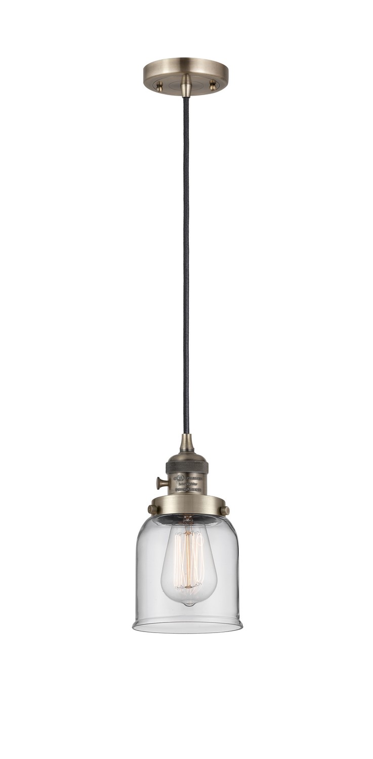 One Light Mini Pendant by Innovations - Franklin Restoration Collection, Antique Brass Finish - 201CSW-AB-G52