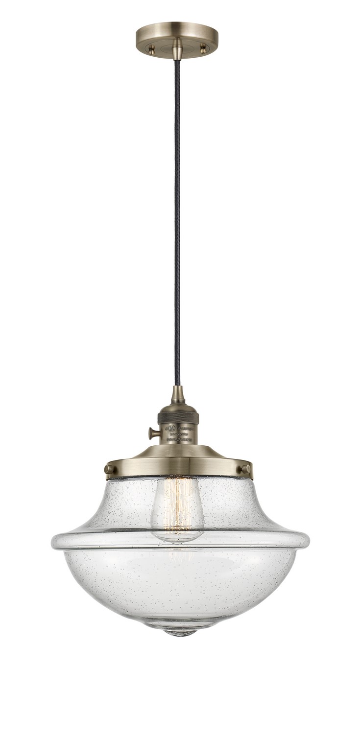 One Light Mini Pendant by Innovations - Franklin Restoration Collection, Antique Brass Finish - 201CSW-AB-G544