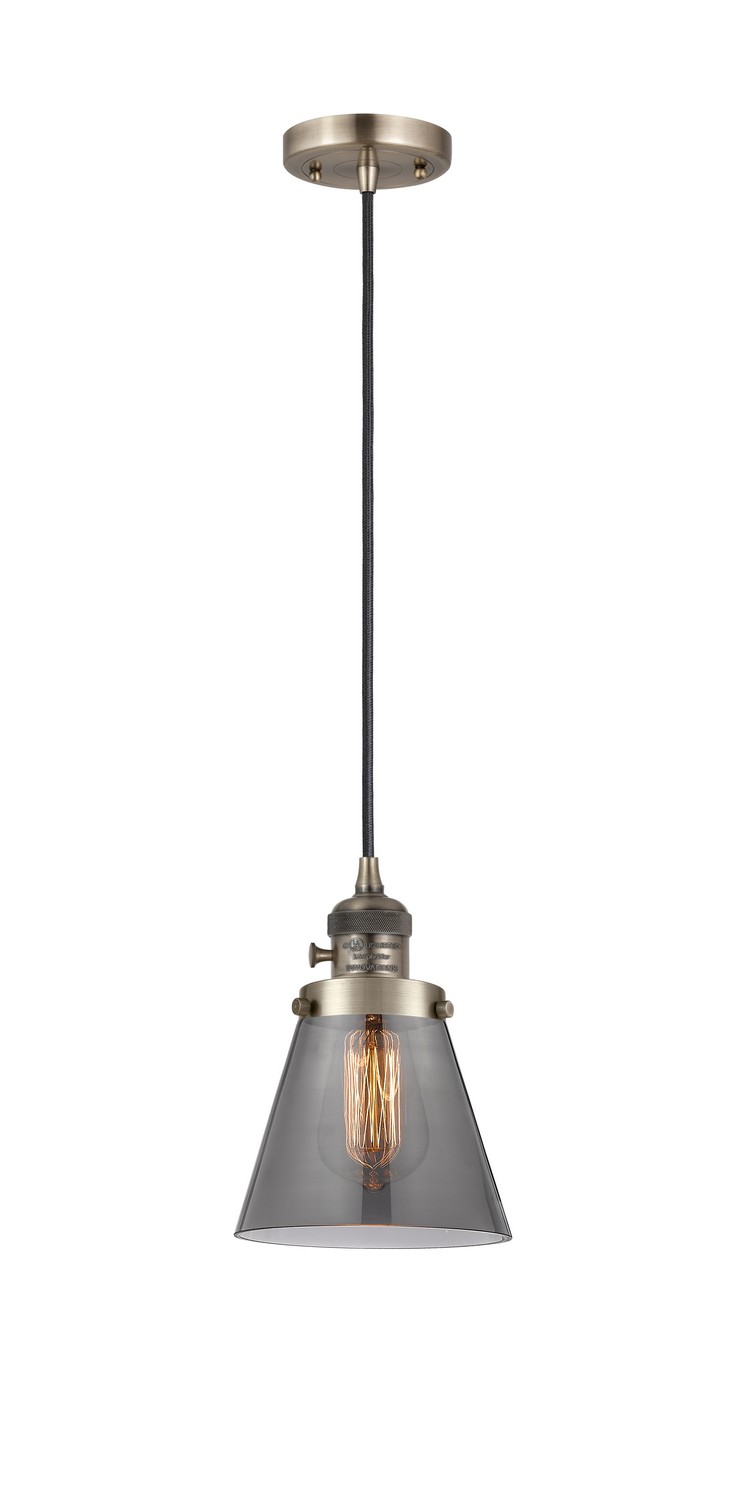 One Light Mini Pendant by Innovations - Franklin Restoration Collection, Antique Brass Finish - 201CSW-AB-G63