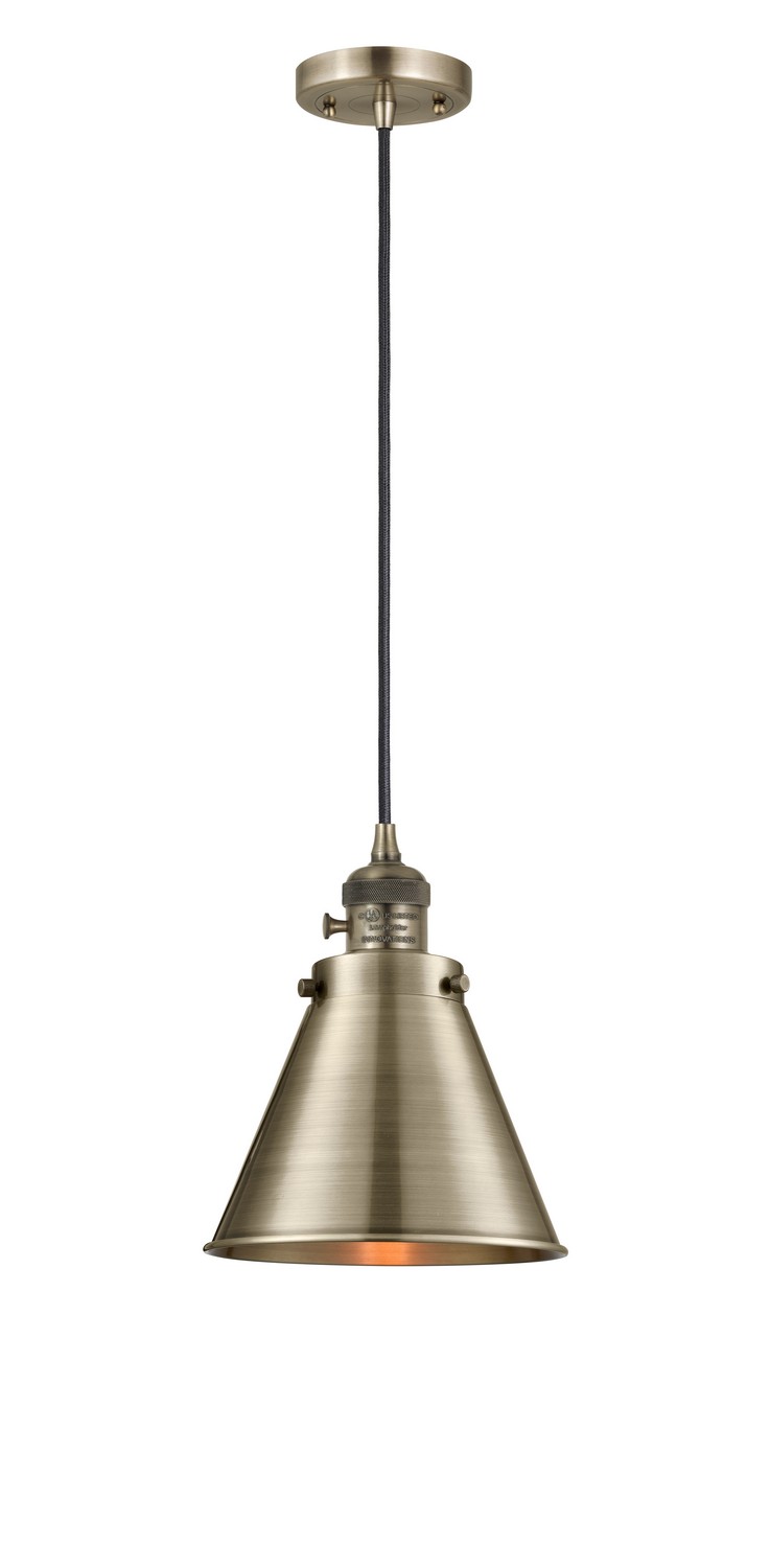 LED Mini Pendant by Innovations - Franklin Restoration Collection, Antique Brass Finish - 201CSW-AB-M13-AB-LED