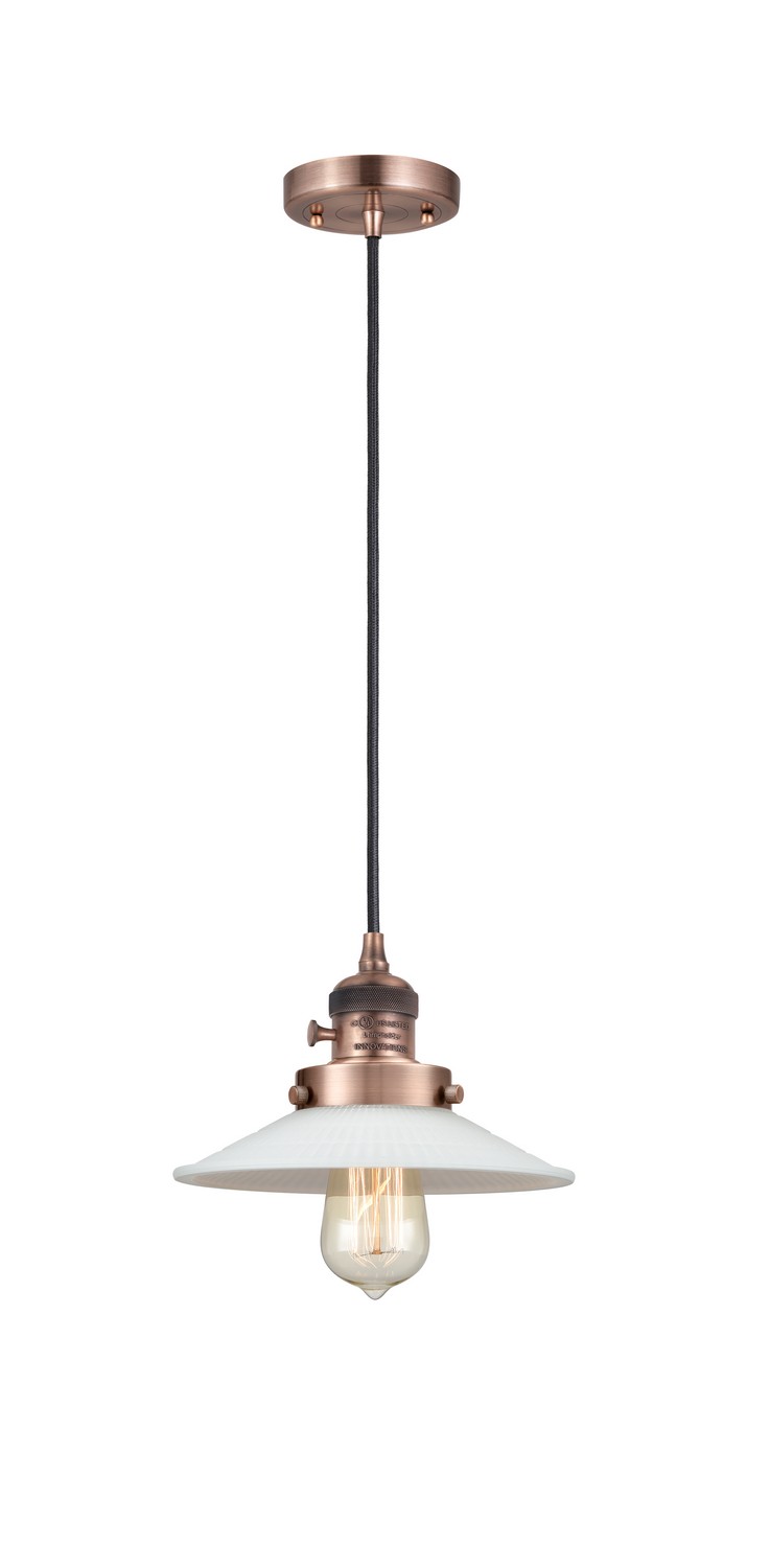 One Light Mini Pendant by Innovations - Franklin Restoration Collection, Antique Copper Finish - 201CSW-AC-G1