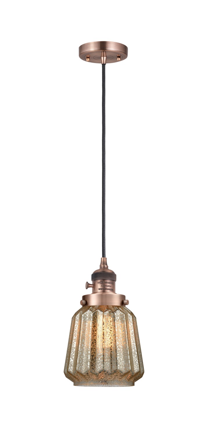 LED Mini Pendant by Innovations - Franklin Restoration Collection, Antique Copper Finish - 201CSW-AC-G146-LED