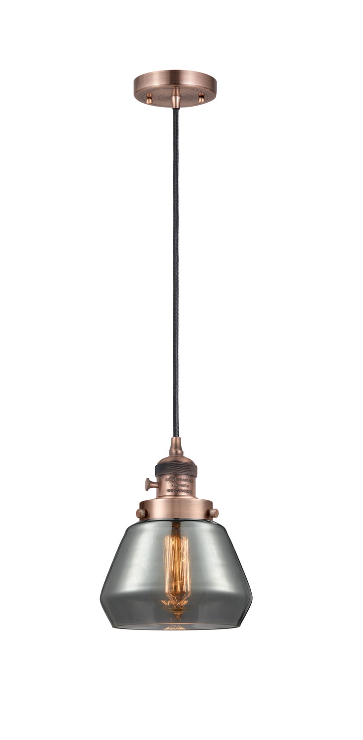 LED Mini Pendant by Innovations - Franklin Restoration Collection, Antique Copper Finish - 201CSW-AC-G173-LED