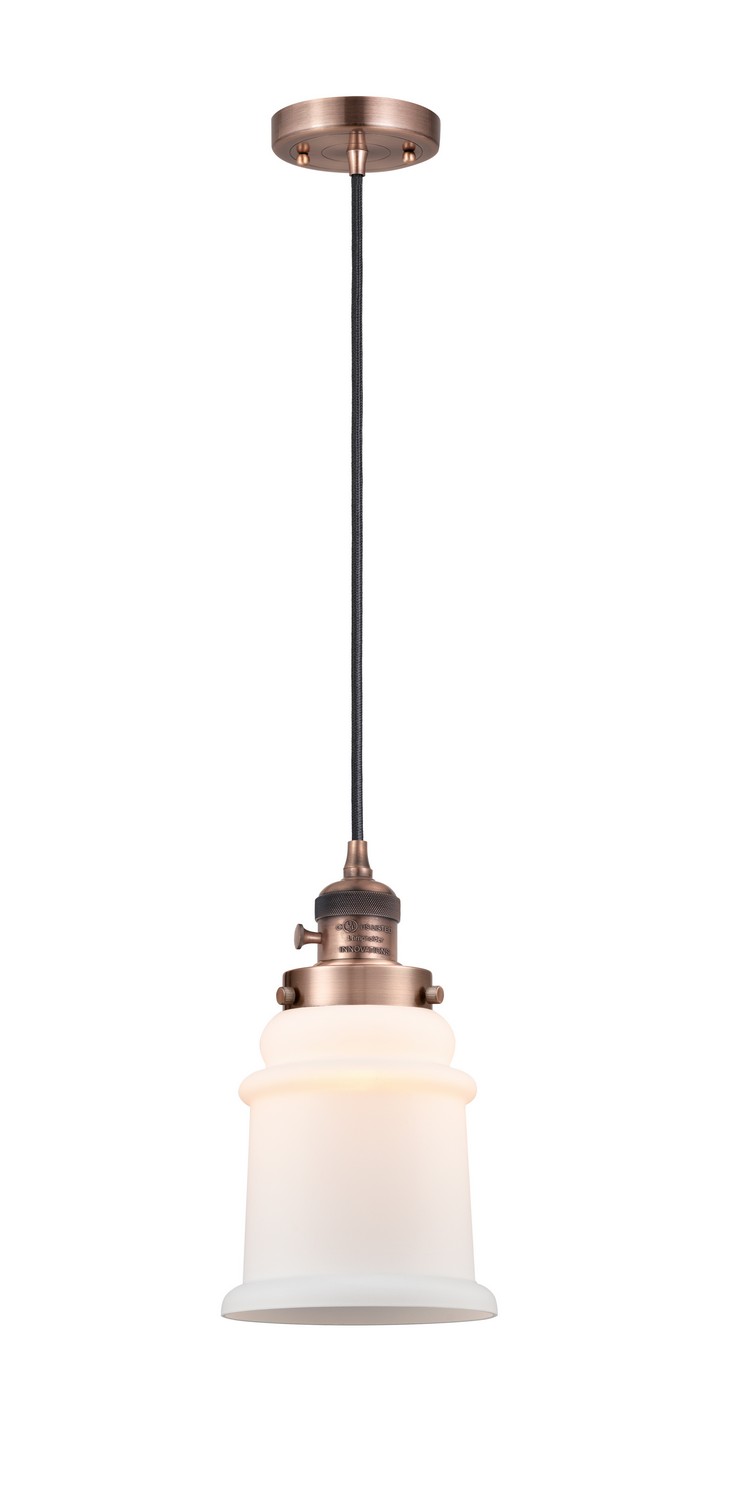 LED Mini Pendant by Innovations - Franklin Restoration Collection, Antique Copper Finish - 201CSW-AC-G181-LED