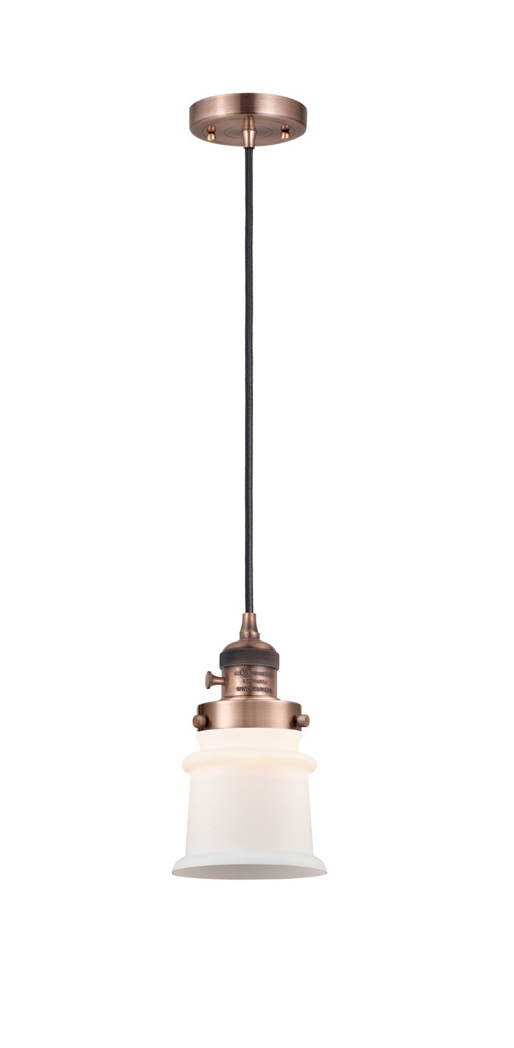 LED Mini Pendant by Innovations - Franklin Restoration Collection, Antique Copper Finish - 201CSW-AC-G181S-LED