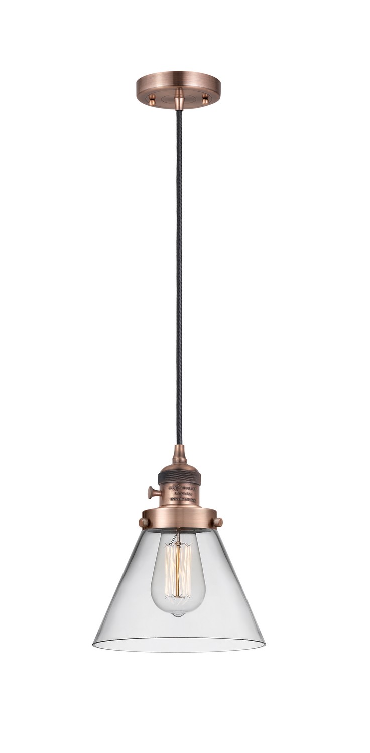 LED Mini Pendant by Innovations - Franklin Restoration Collection, Antique Copper Finish - 201CSW-AC-G42-LED