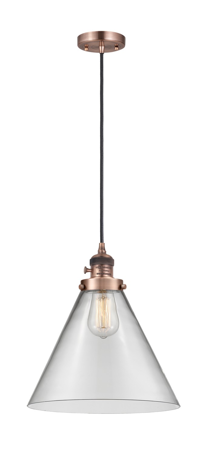 LED Mini Pendant by Innovations - Franklin Restoration Collection, Antique Copper Finish - 201CSW-AC-G42-L-LED