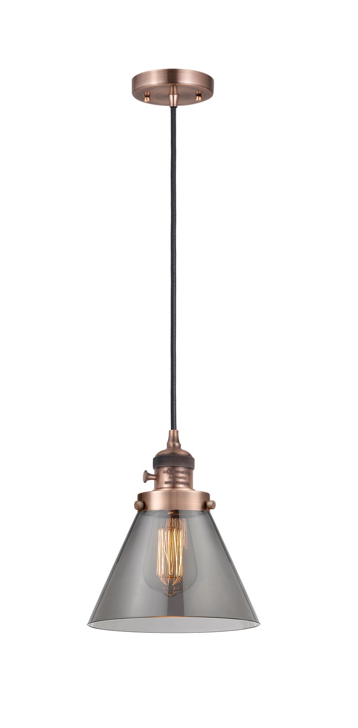 One Light Mini Pendant by Innovations - Franklin Restoration Collection, Antique Copper Finish - 201CSW-AC-G43