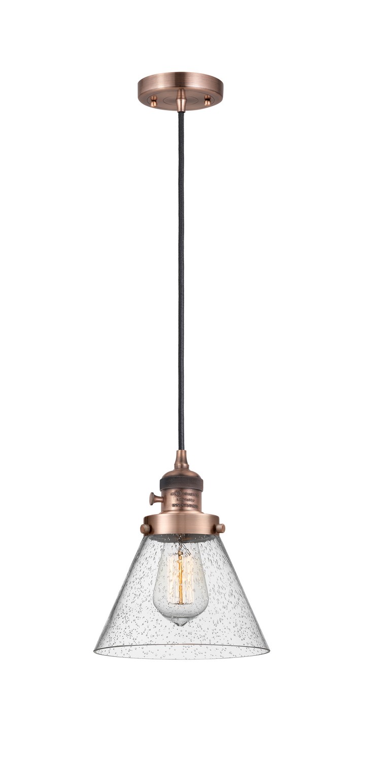 LED Mini Pendant by Innovations - Franklin Restoration Collection, Antique Copper Finish - 201CSW-AC-G44-LED