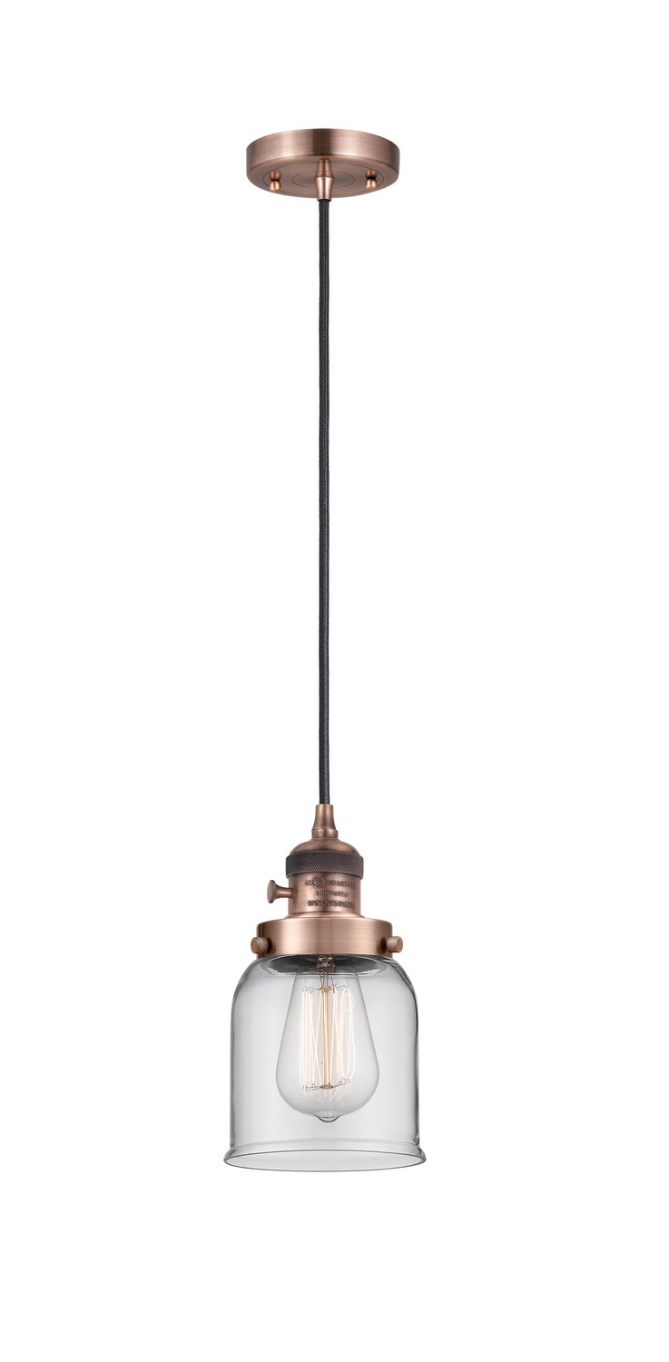 One Light Mini Pendant by Innovations - Franklin Restoration Collection, Antique Copper Finish - 201CSW-AC-G52