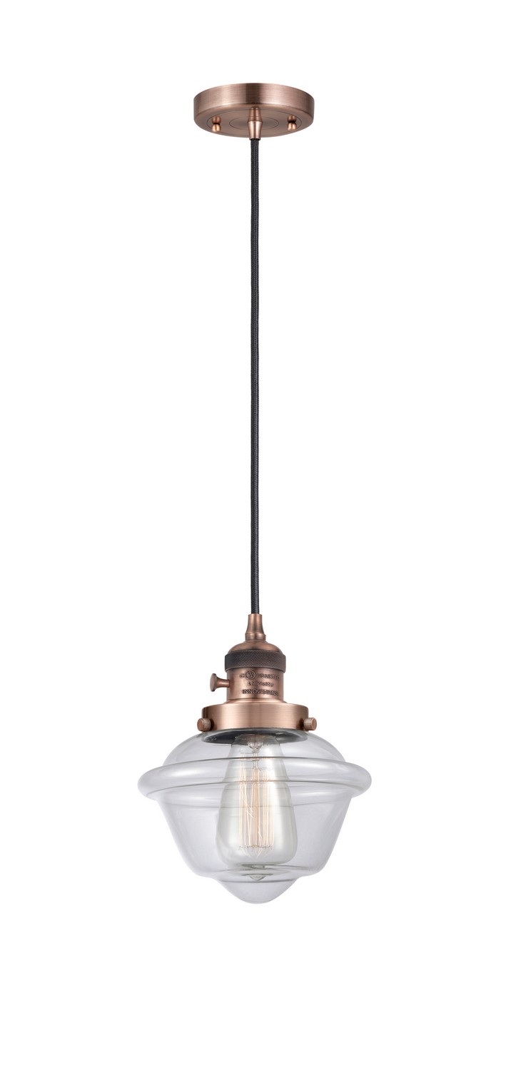 One Light Mini Pendant by Innovations - Franklin Restoration Collection, Antique Copper Finish - 201CSW-AC-G532