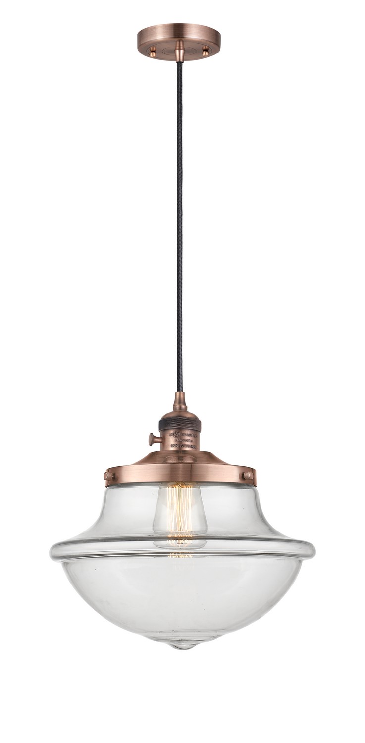 One Light Mini Pendant by Innovations - Franklin Restoration Collection, Antique Copper Finish - 201CSW-AC-G542